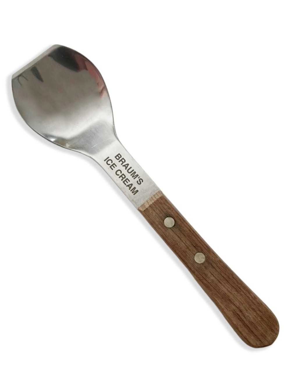 Vintage Braum's Ice Cream Scoop _ Heavy Duty Stainless Steel Blade Wood Handle